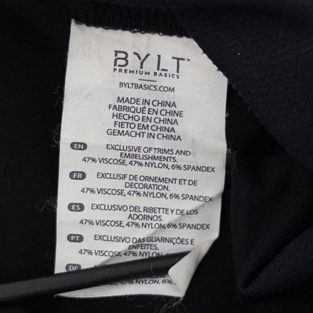 BYLT Mens 33x28‎ Everyday Pant 2.0 Straight Fit Chino Black Stretch Trousers
